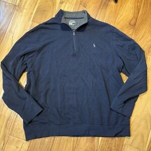 Polo Ralph Lauren Performance 1/4 Zip Pullover Navy Blue Size XXL